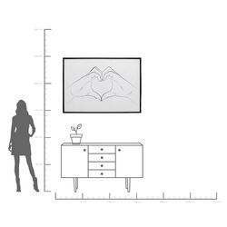 Gerahmtes Bild Heart Hands 103x73cm