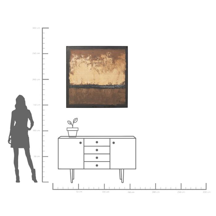 Gerahmtes Bild Silence Braun 120x120cm