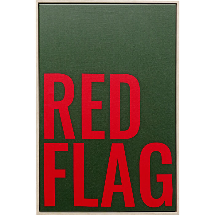 Quadro con cornice Red Flag 40x60cm