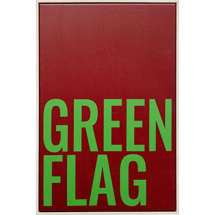 Quadro con cornice Green Flag 40x60cm