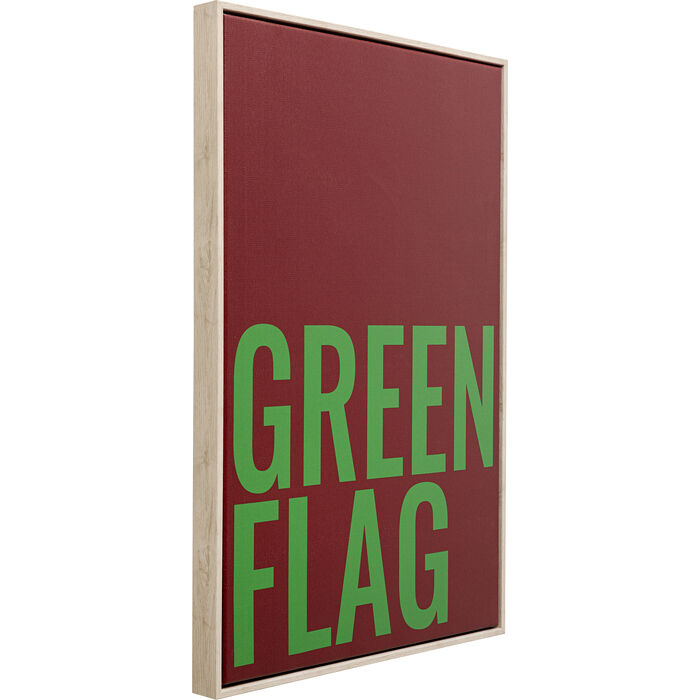 Quadro con cornice Green Flag 40x60cm