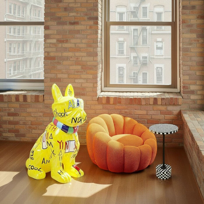 Deco Figurine Graffiti Dog Yellow 122cm - KARE Design (Latvia)