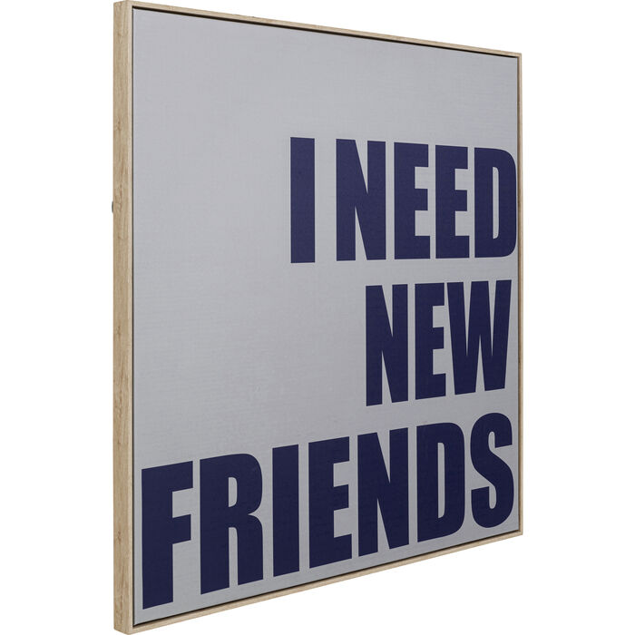 Quadro con cornice New Friends 80x80cm