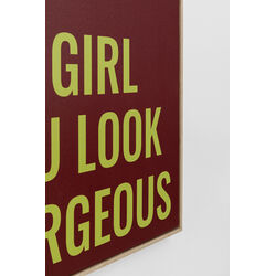 Quadro con cornice Go Girl 50x70cm