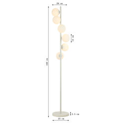 Stehleuchte Scala Balls Milky Schwarz 160cm