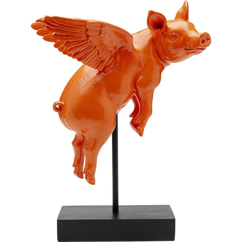 Figura deco Flying Pig Naranja 29cm