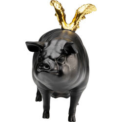 Figurina decorativa Flying Pig nero 21cm