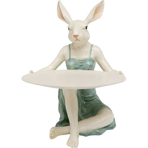 Deco Figurine Lady Rabbit Tray 29cm