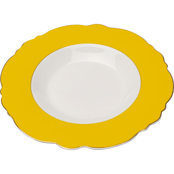 Plate Deep Harlequin Yellow Ø23cm