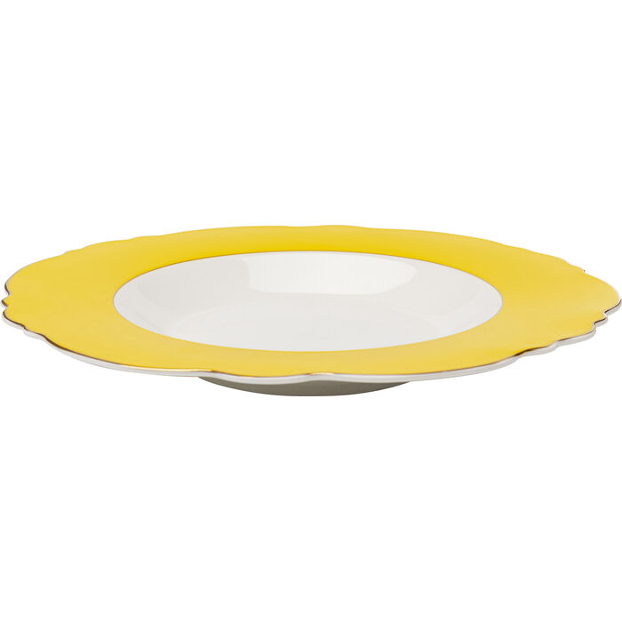 Plate Deep Harlequin Yellow Ø23cm