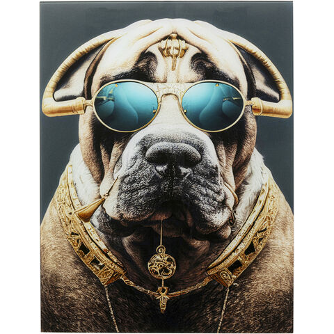 Cuadro cristal Fashion Dog 60x80cm