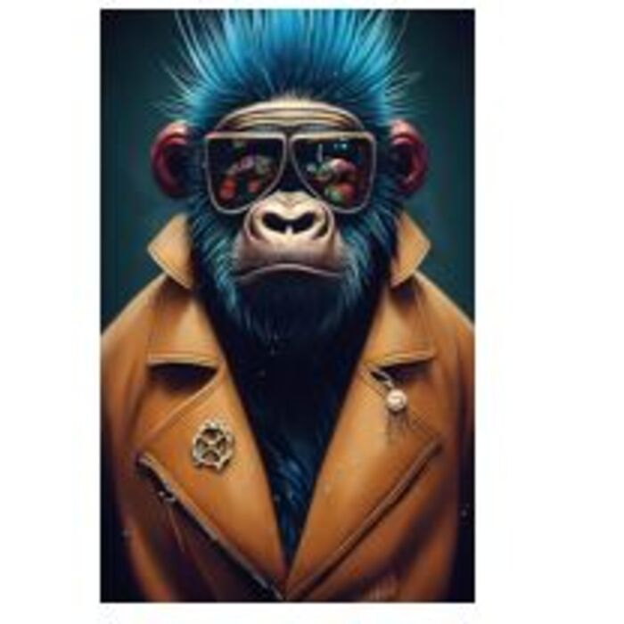 Glass Picture Fashion Gorilla 60x80cm