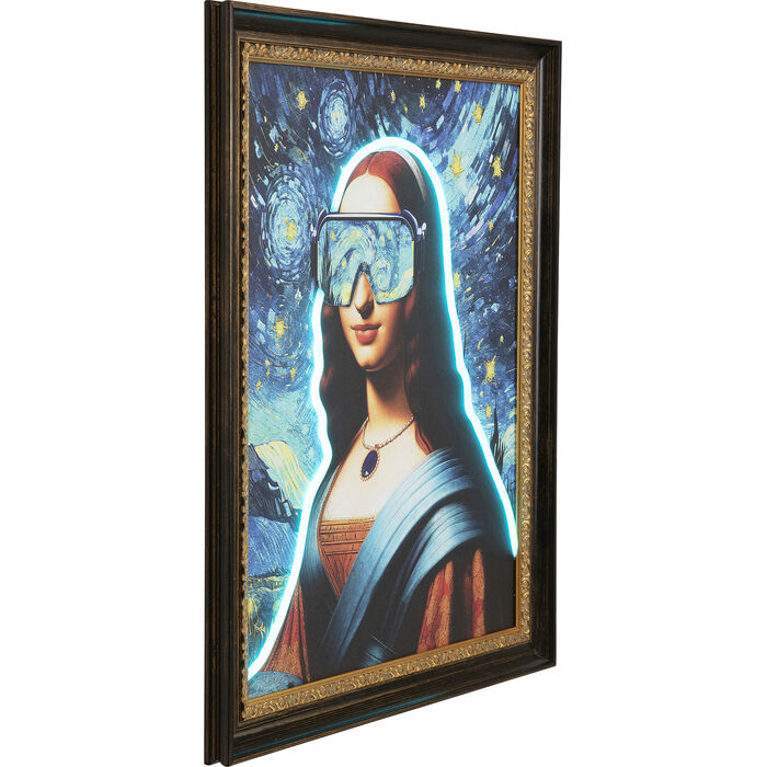 Framed Picture LED Art Lady 80x100cm