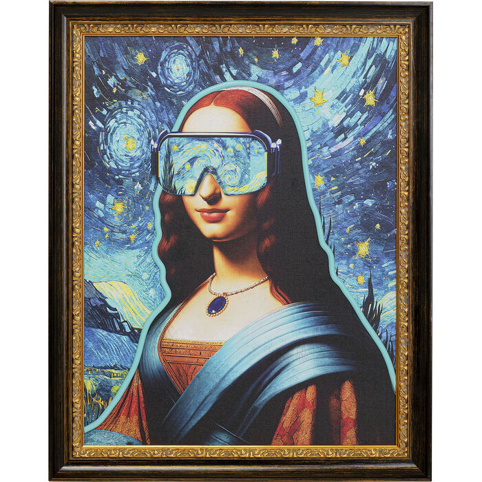 Framed Picture LED Art Lady 80x100cm