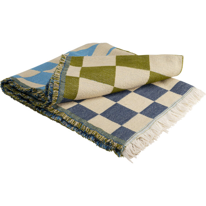 Blanket Checker Blue Green 170x130cm