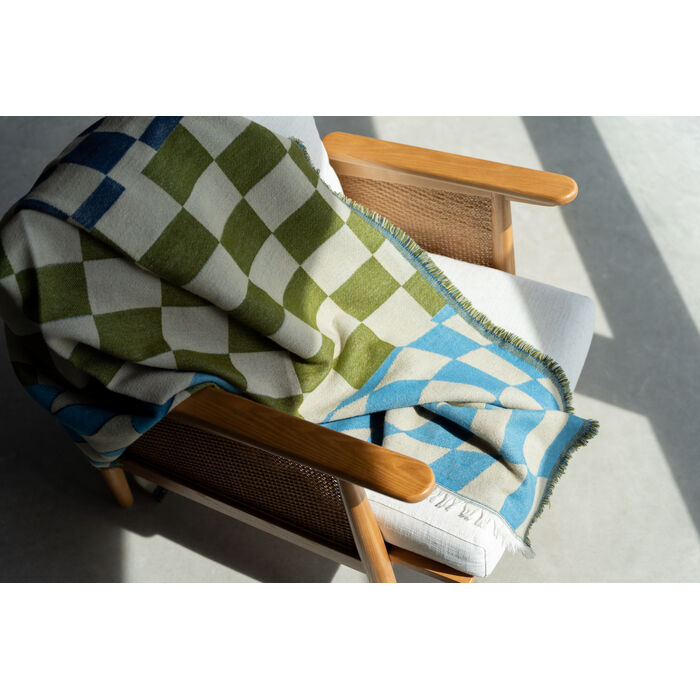 Blanket Checker Blue Green 170x130cm