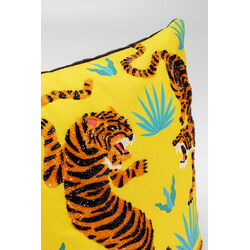 Coussin Tiger Love jaune 45x45cm
