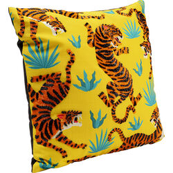 Coussin Tiger Love jaune 45x45cm