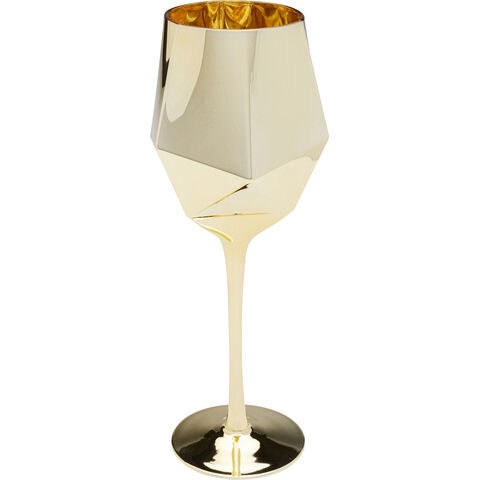 Wine Glass Diamond Gold