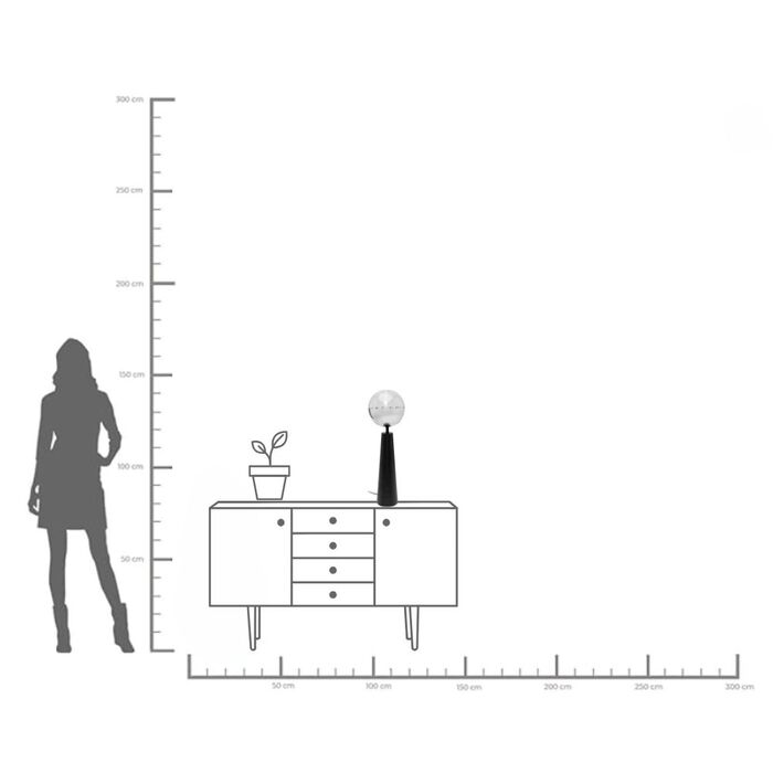 Tischleuchte Disco Ball Schwarz 64cm