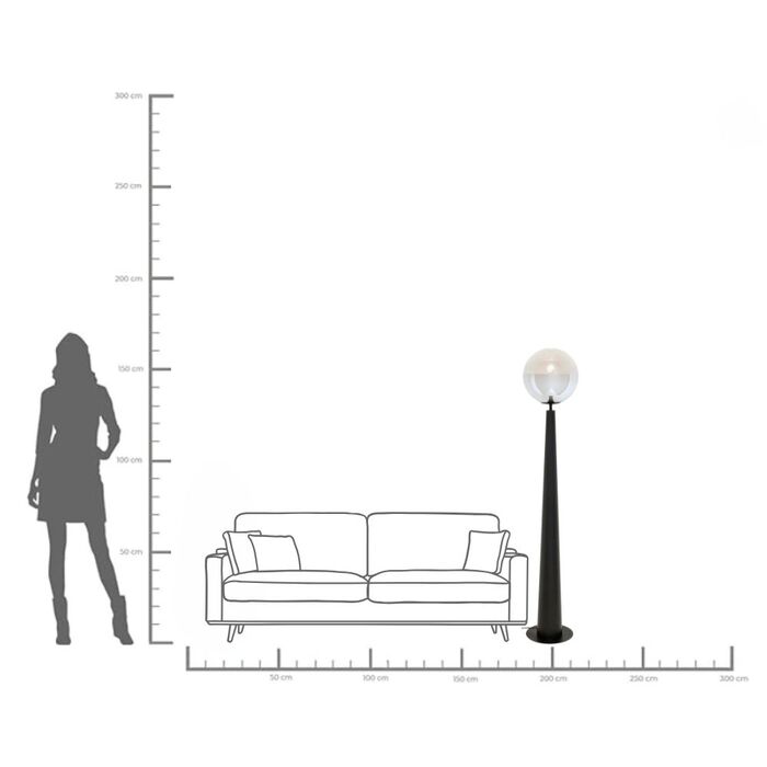 Stehleuchte Disco Ball Schwarz 163cm