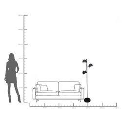 Stehleuchte Calotta Schwarz 3er 151cm