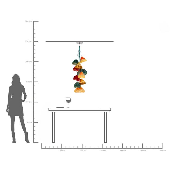 Hängeleuchte Saloon Fringes 10er