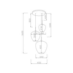 Lampadario Tulip Brass Ø45cm