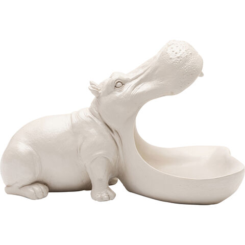 Deco Figurine Hungry Hippo 17cm Greige