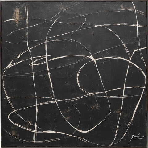 Cuadro lienzo Sketch Negro 120x120cm