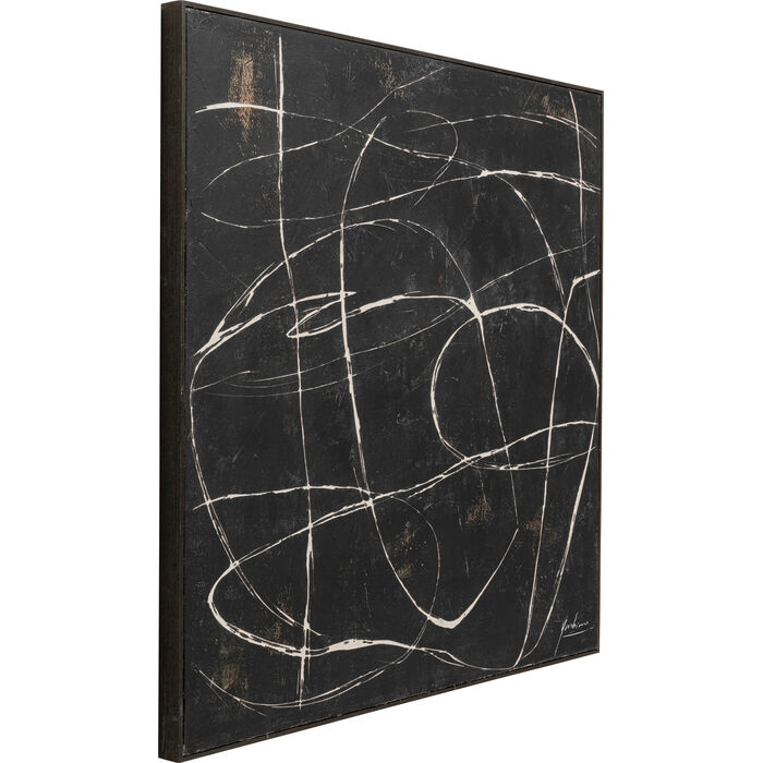 Leinwandbild Sketch Schwarz 120x120cm