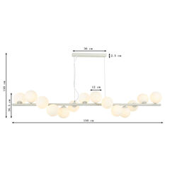 Hängeleuchte Scala Balls Milky Greige 150cm