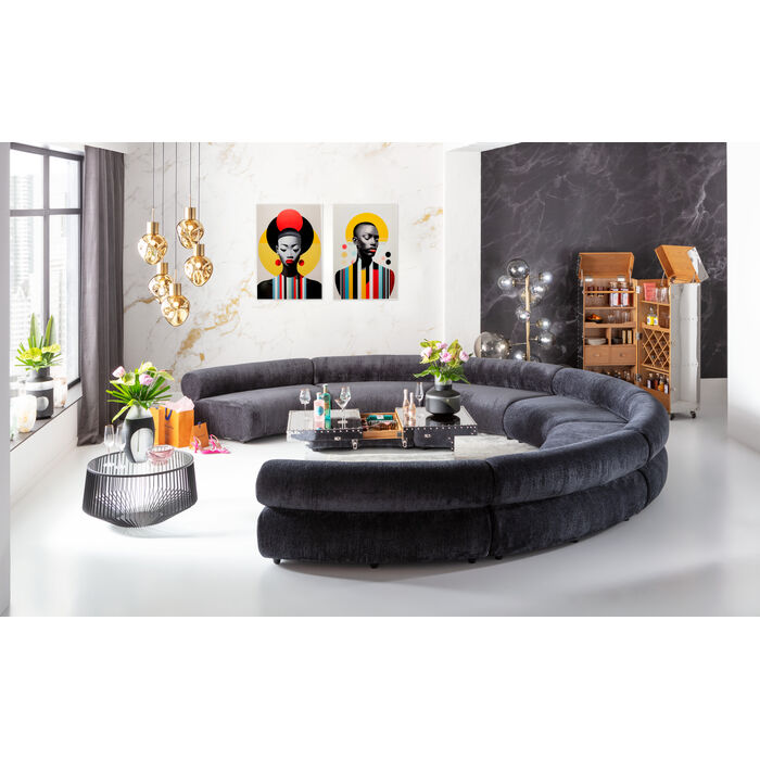 Glasbild Muse Retro Lady Gelb 80x120cm