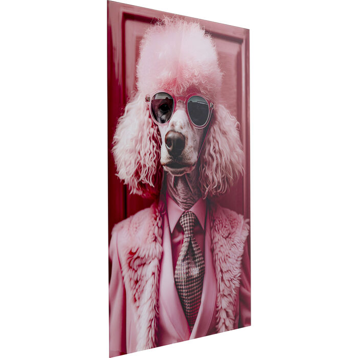 Glasbild Pink Poodle 80x120cm