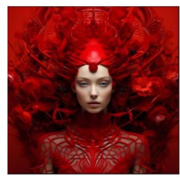 Glasbild Muse Rot 120x120cm