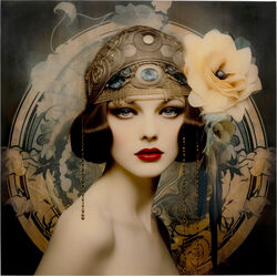 57675 - Cuadro cristal Muse Art Nouveau 100x100cm
