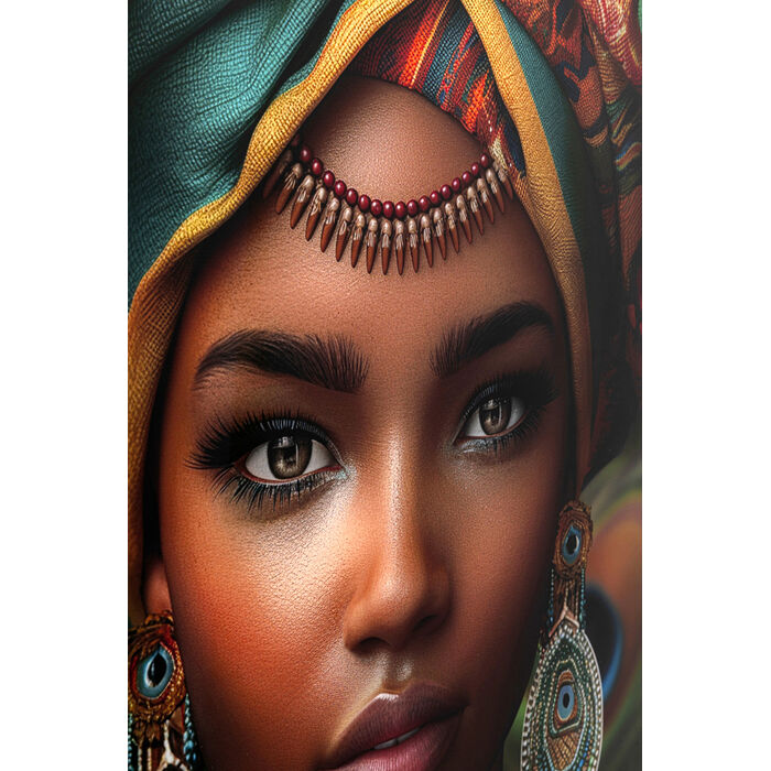 Glasbild Muse Peacock 100x100cm