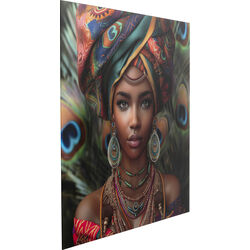 Glasbild Muse Peacock 100x100cm