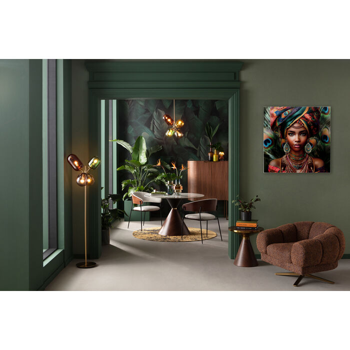 Glasbild Muse Peacock 100x100cm