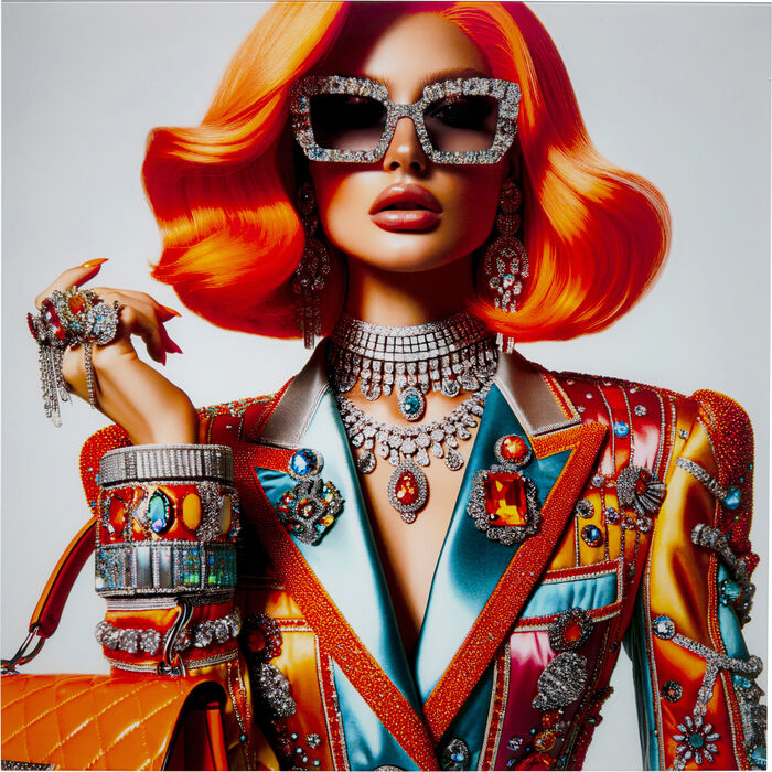 Glasbild Muse Posh 100x100cm