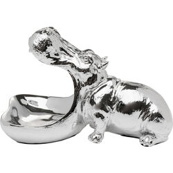 Deko Figur Hungry Hippo 17cm Silber