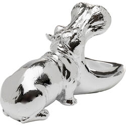 Deko Figur Hungry Hippo 17cm Silber