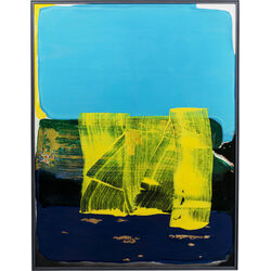 57727 - Gerahmtes Bild Abstract High Gloss Blau 120x160cm