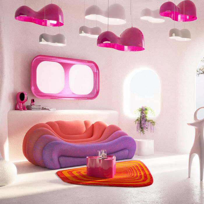 Hängeleuchte Cloud Beam Double Pink 100cm