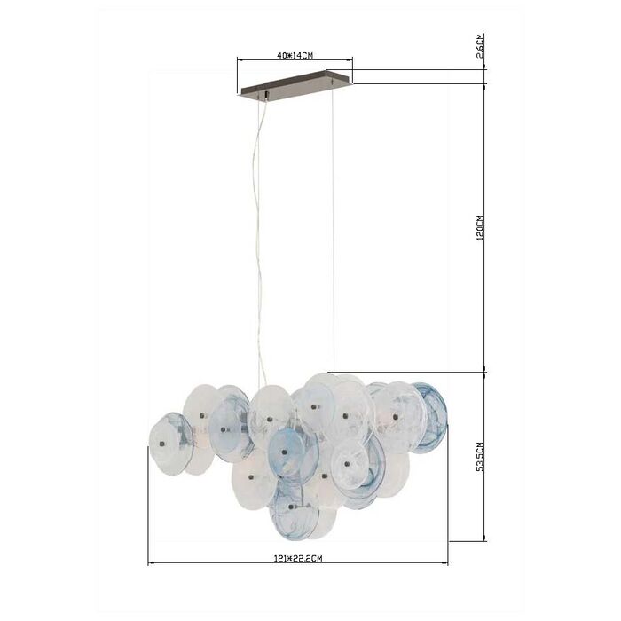 Lampadario Aquamarine 121cm