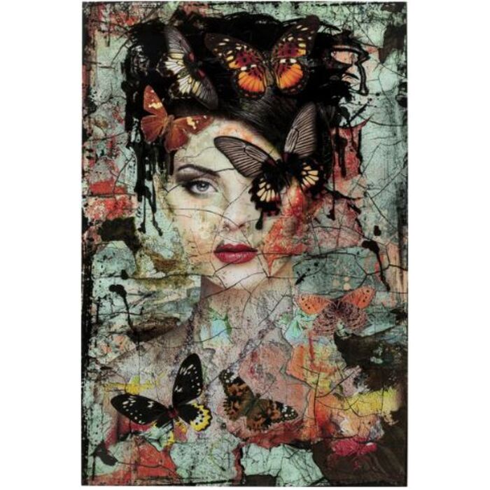 Glasbild Lady Butterfly 75x55cm