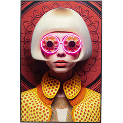 57828 - Gerahmtes Bild LED Fancy Blonde Lady 75x55cm