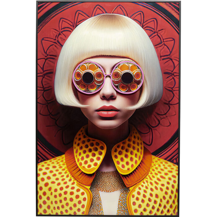 Gerahmtes Bild LED Fancy Blonde Lady 75x55cm