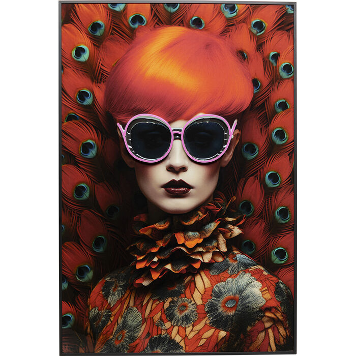 Gerahmtes Bild LED Fancy Red Lady 75x55cm