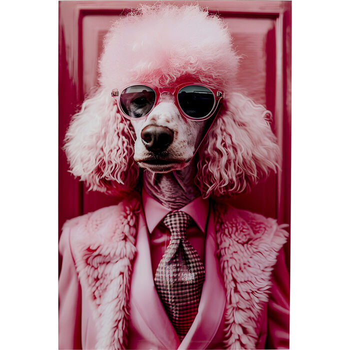 Glasbild Pink Poodle 50x40cm